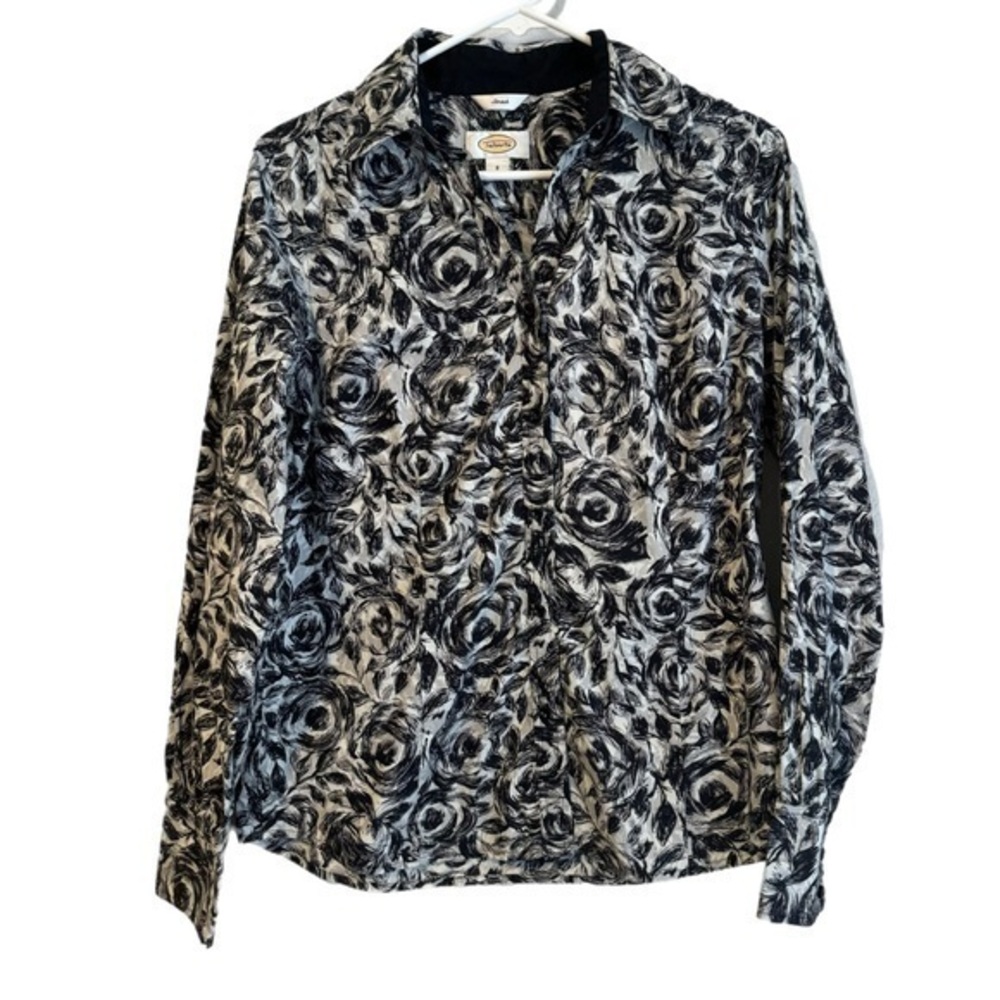 Talbots Floral Rose Button Up